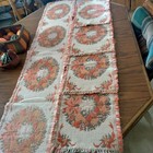 VTG Woven Fabric Holiday Set Of 4-18" x 12" Kitchen Placemats W/70" Table Runner