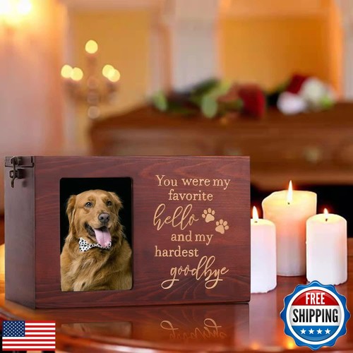 Urnas conmemorativas para mascotas para cenizas de perro o gato, grandes urnas de cremación funeraria de madera con - Imagen 4 de 5