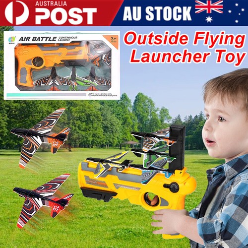 Catapult Aircraft Plane Gun Flying Launcher Toy AU 4X Glider Airplane