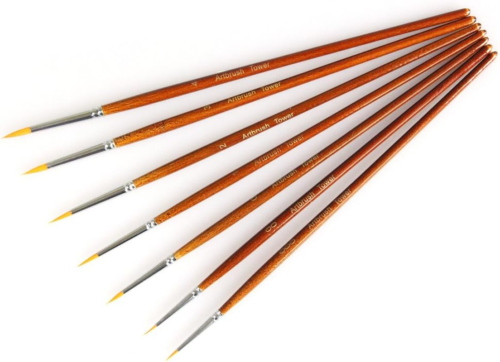 Fine Detail Paint Brush Set - 7 Pieces Miniature Brushes for Watercolor, Acrylic - Picture 12 of 12