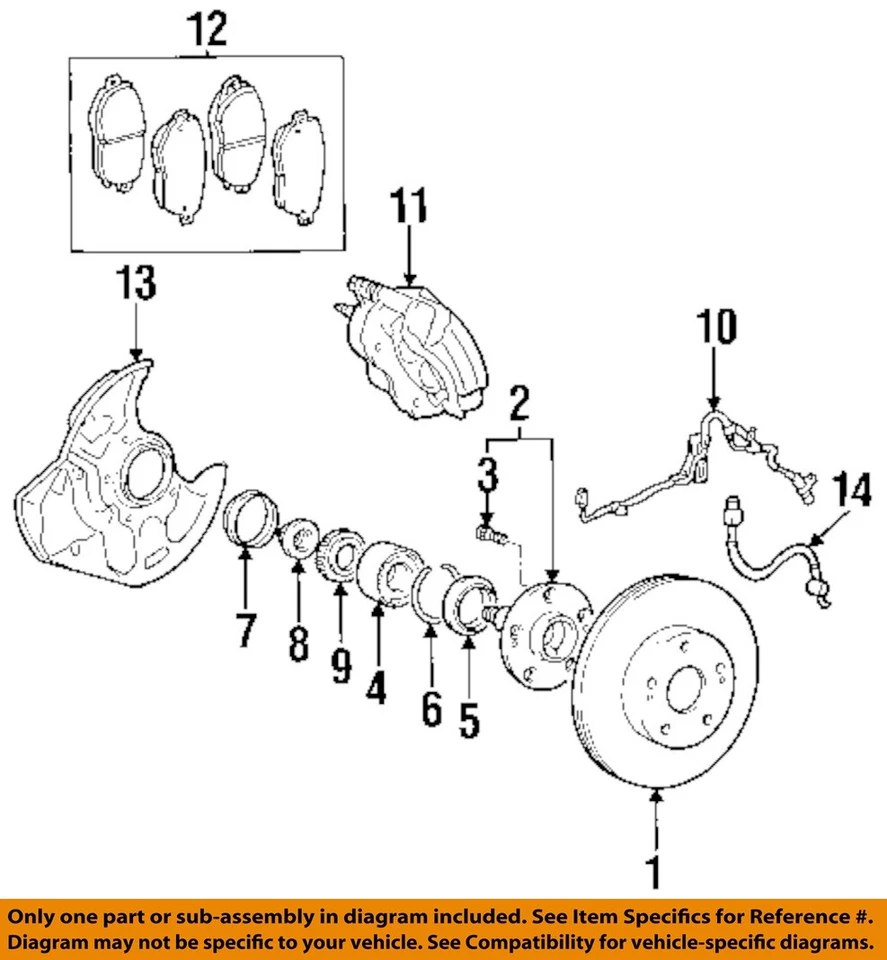 Pinza delantera derecha OEM 2002 2003 2004 2005 2006 2007 2008 2009 2010 Lexus SC430 Foto 3 de 4