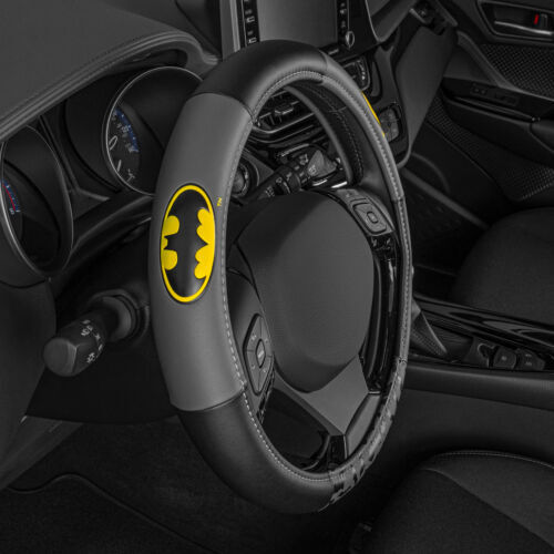 Leather Steering Wheel Cover Official DC Comics Batman Logo Protector Skin - Picture 5 of 8