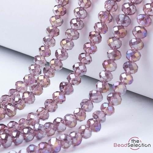 CUENTAS FACETADAS DE CRISTAL ÁBACO RONDELLE 4mm 6mm 8mm 10mm ELECCIÓN DE COLOR - Imagen 58 de 81