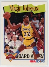 1991-92 NBA Hoops Basketball Magic Johnson Milestones #316