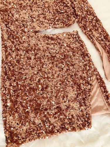 One Shoulder Cutout Sequin Embellished Party Evening dress prom S 8-10 UK - Picture 3 of 4