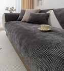 vctops Farmhouse Plaid Chenille Couch Sofa Cover Super Soft Plush Sectional C...