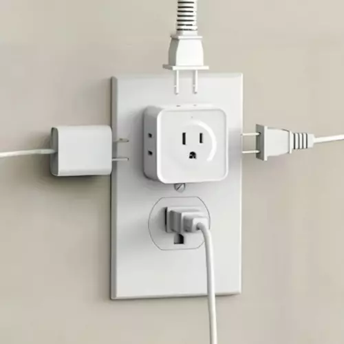5-Outlet Power Strip with Surge Protection Compact Multi-Plug Socket for Home