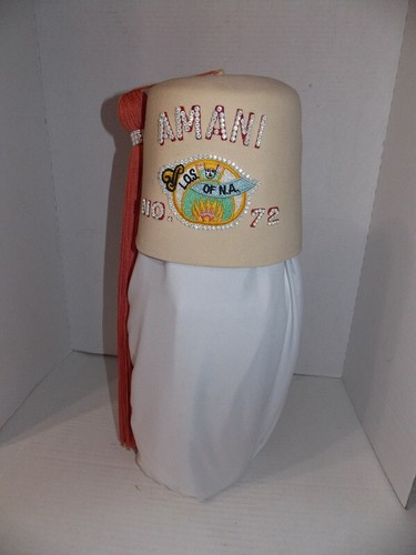 Shriners Hat Ladies White Wool Fez Houston TX - Picture 2 of 5