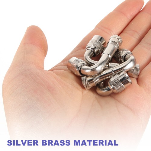 4Pcs Angle Wheel Tire Adapter 45 Degree Valve Stem Extender 90 Degree Brass Air - Picture 11 of 11