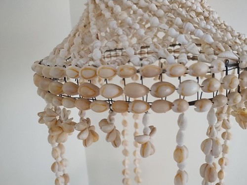 Vintage 33" Seashell Cowrie 2 Tiered Hanging Plant Holder Beach Coastal Shell - Picture 7 of 9