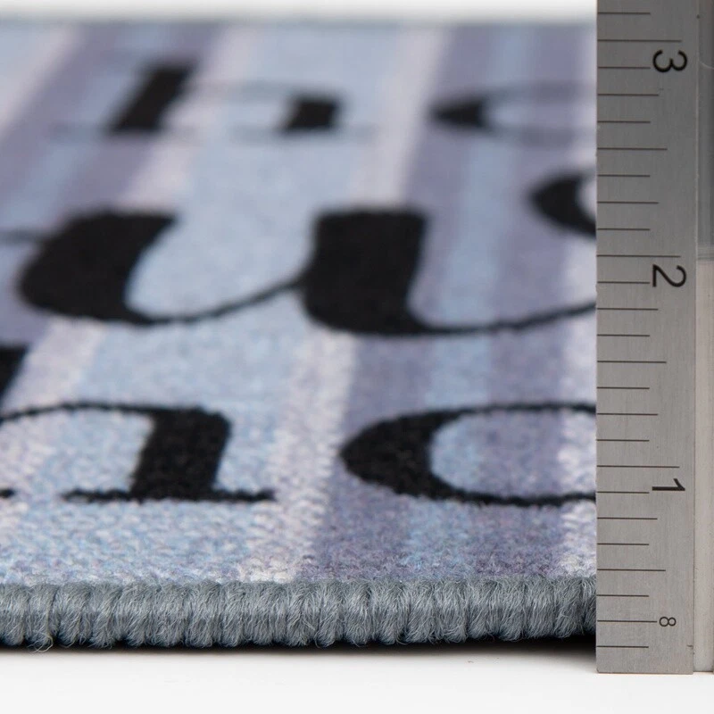 Alfombra de acento interior a rayas hogar dulce hogar resistente a las manchas duradera resistente al deslizamiento Foto 4 de 4