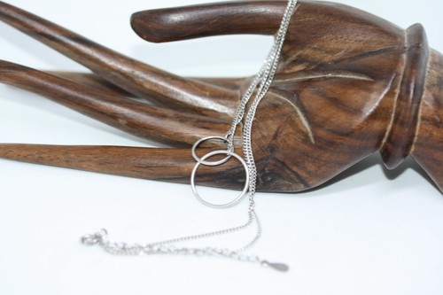 Collana donna vintage messicana argento sterling 925 maglie ciondolo scatola 16" catena - Foto 12 di 15