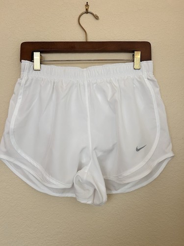 Nike Dri-Fit Tempo kurze gefütterte Laufshorts weiß Damen Größe M neu ohne Etikett