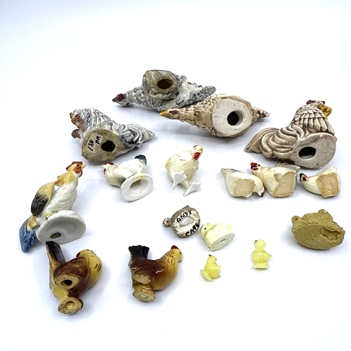 Vintage Lot of 17 Ceramic Chicken/Chicks/Rooster Japan Mixed Brands “As It’s “ - Picture 3 of 6