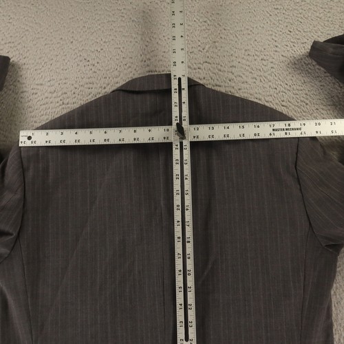 Andrew Fezza Jacket M MT Gray Chalk Stripe 100% Wool Blazer Sport Coat 40L - Picture 13 of 16