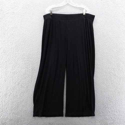 Chicos Travelers Hose weites Bein zum Überziehen Größe 3 US XL Petite Black Damen Stretch