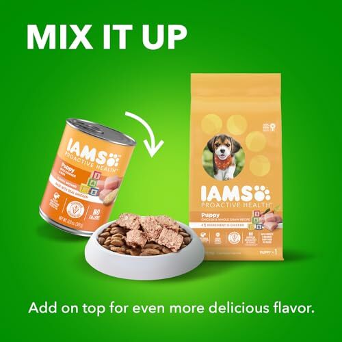 IAMS Proactive Health Puppy Wet Dog Food Chicken and Rice 12 Cans 13 oz - Picture 8 of 10