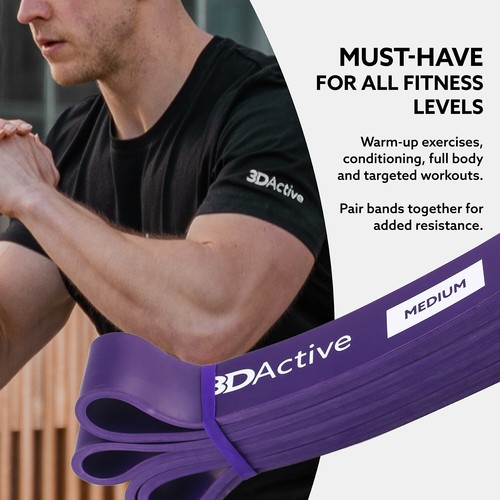 3DActive Power Widerstandsband Klimmzugunterstützung Schwerlast Fitnessstudio Training Übung - Bild 17 von 31