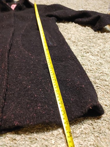 Vintage 80s Anne Klein Wool Black / Pink Flocked Sz. 10 Rad Retro Look! - Picture 10 of 19