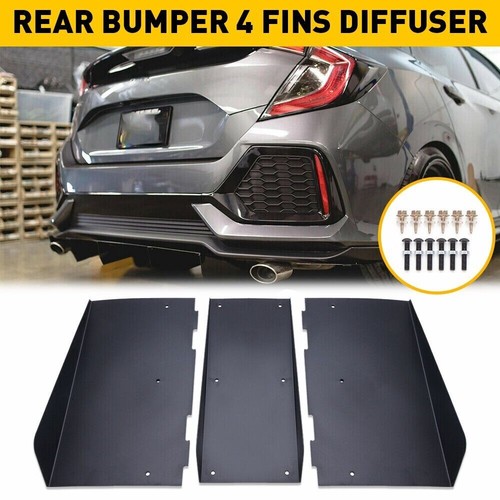 For Honda Accord V6 Coupe Rear Bumper Diffuser Splitter Under Chin 4-Fin - Picture 8 of 13