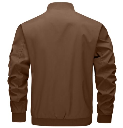 Men's Bomber Jackets Lightweight Casual Windbreaker Spring Fall Full Zip Outwear - Picture 77 of 96