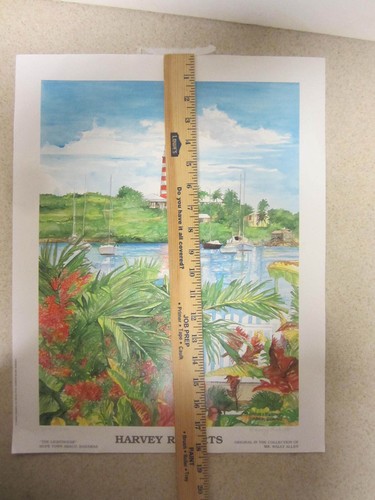 HARVEY ROBERTS BAHAMAS WATERCOLOR PRINT SIGNED NUMBERED THE LIGHTHOUSE - Picture 8 of 10