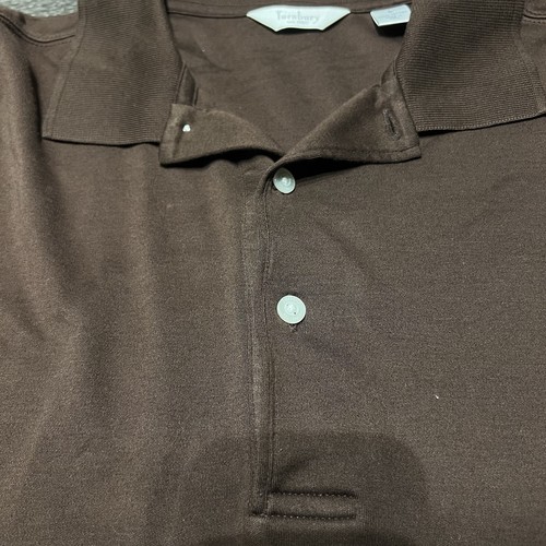 Turnbury Men's Classic Cotton Brown Golf Polo Shirt Long Sleeve Size L - Picture 7 of 7