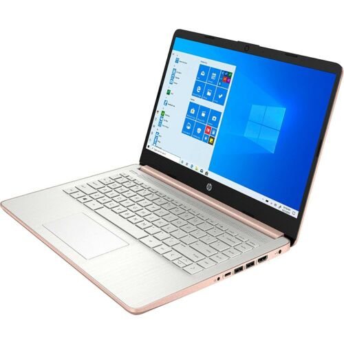 HP 14'' HD Laptop, Intel 4-Core CPU, 4GB RAM, 128GB (64+64), Win 11, Rose Gold - Picture 2 of 6