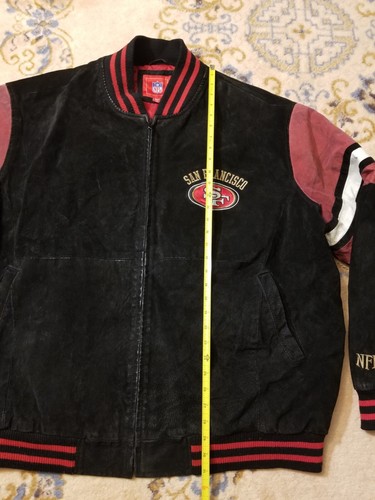 NFL San Francisco 49ers Suede 3XL Leather Bomber Varsity Jacket Spell Out Size - Picture 12 of 14