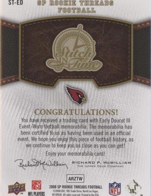 2008 SP Rookie Threads Early Doucet #ST-ED