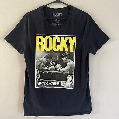 Rocky Movie Knit Tshirt Boxing Graphic Print Unisex Size M Black Cotton |  eBay