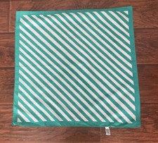 Vintage Nasharr Freres Scarf Square Screen Printed Japan Green White 21  x 20.5  