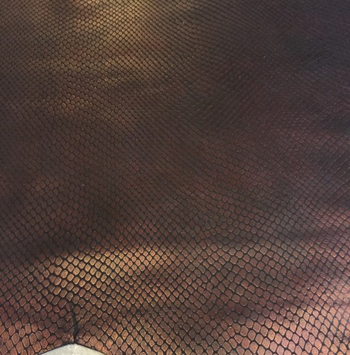 Metallic Snakeskin Embossed Leather Genuine Hides Craft Upholstery DIY Fabric - Picture 4 of 9