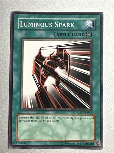 Yu-Gi-Oh! 1x Luminous Spark DB1-EN063 Common Mint/Near Mint NM Vintage English - Picture 1 of 3