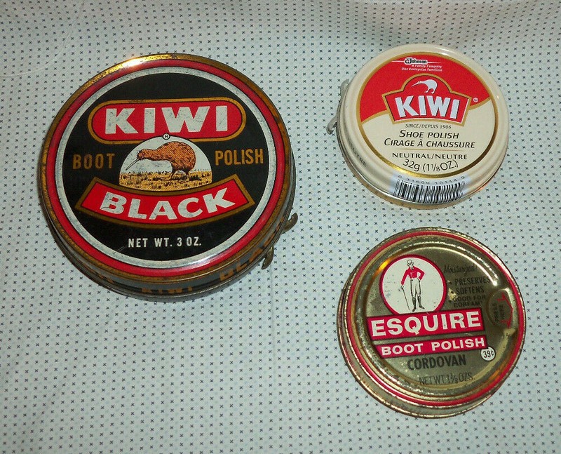 Kiwi Neutral Shoe Polish & 2 Vintage 1970s Tins