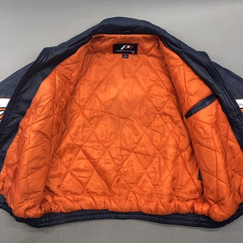 Abrigo de bombardero de cuero pesado azul Denver Broncos para hombre XL ProPlayer NFL 🙂 - Imagen 13 de 20