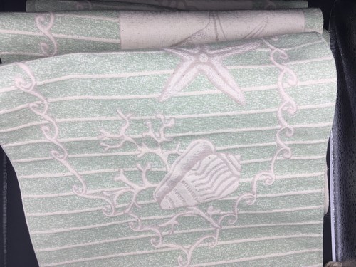 NWT USA Seashells Tassels Jacquard Damask Woven Table Runner Cotton Poly - Picture 5 of 11