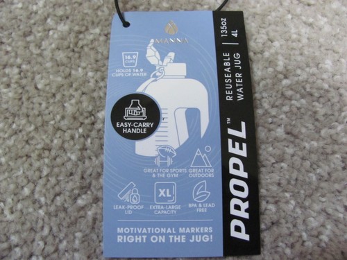 Brand New Manna Propel Water Bottle, 135 Oz, Blue - Picture 2 of 7