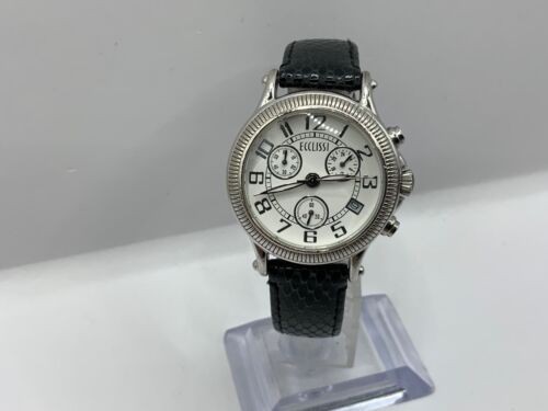 OROLOGIO ECCLISSI ARGENTO STERLING 925 DONNA CRONOGRAFO QUADRANTE BIANCO QUARZO 23945 - Foto 4 di 14