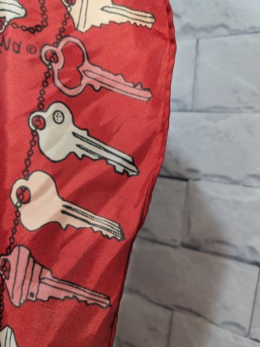 Uana Vintage Red Key Square Scarf - Picture 8 of 9