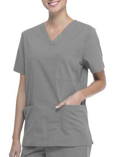 Scrubstar Core Essentials Unisex V-Neck Scrub Top, Condor Grey, Small