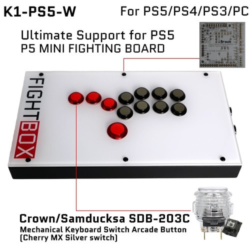 Fightbox K1 All Button Leverless Arcade Game Controller For PC/PS/Xbox/Switch - Picture 20 of 36