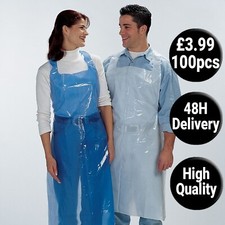 Disposable Aprons Blue or White PPE Medical Protective Waterproof Apron 100 200