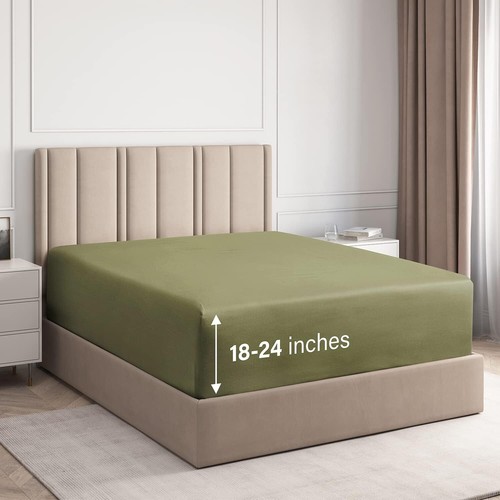 Extra Deep Pocket 400 Thread Count Fitted Sheet Only, 100% Cotton by CGK Linens - Picture 27 of 29