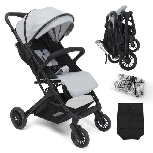3 In 1 Baby Stroller Portable Lightweight Adjustable Baby Pushchair w/Raincover