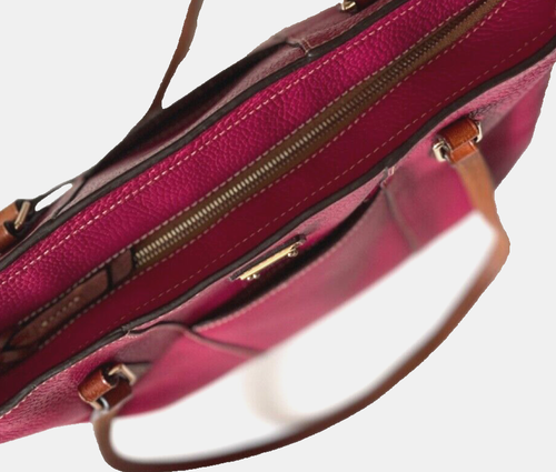 Dooney&Bourke Pebble Leather Zip Closure Pockets Double Handles Tote Bag - Picture 15 of 18