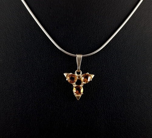 Anhänger Silber Zirkonia orange  - zierlich elegant  - Bild 2 von 7