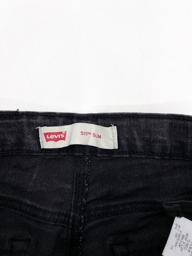 Levis Jeans Boys 10 Black Slim Stretch Adjustable Waist Dark Wash - Picture 3 of 7