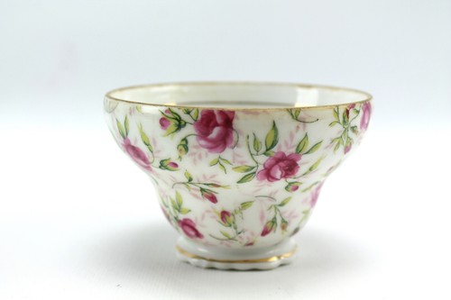 Vintage Lefton China Pink Rose Chintz Gold Band Teacup & Saucer 662R - Picture 7 of 9