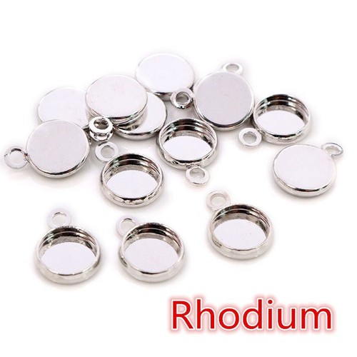 Runde Cabochons leerer Sockel Anhänger Kreis Tablett Lünetten Kamee Anhänger zum Selbermachen 8-25mm - Bild 10 von 30